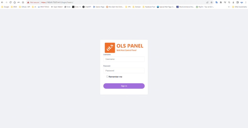 Login OLSPanel