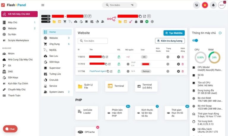 Flash panel: giải pháp Đơn giản quản lý vps miễn phí